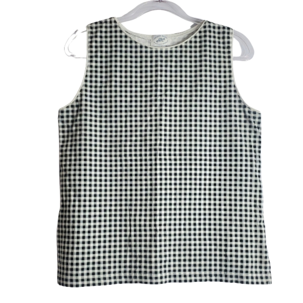 Black and White Checkered Sleeveless Top Picnic Vibes Summer Moving Bleu Brand